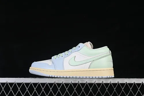 All categories Air Jordan Jordan series basketball shoes Air Jordan 1 Low Air Jordan 1 Low AJ1 Joe 1 light blue color matching low-top cultural casual sneakers DC0774-108